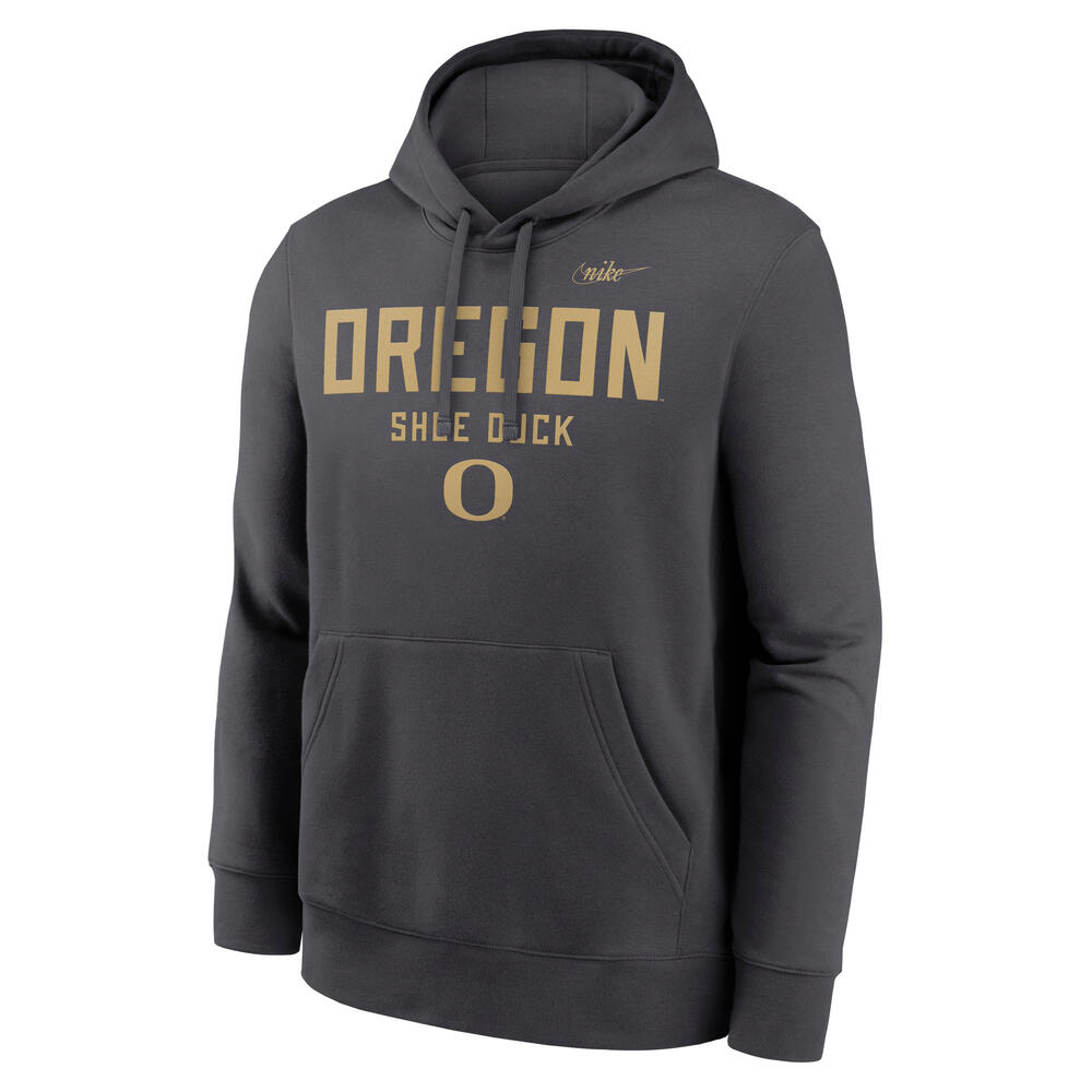 Classic Oregon O, Nike, Grey, Hoodie, Cotton Blend, Men, Unisex, 2025, Pullover, Sweatshirt, Shoe Duck, 945822